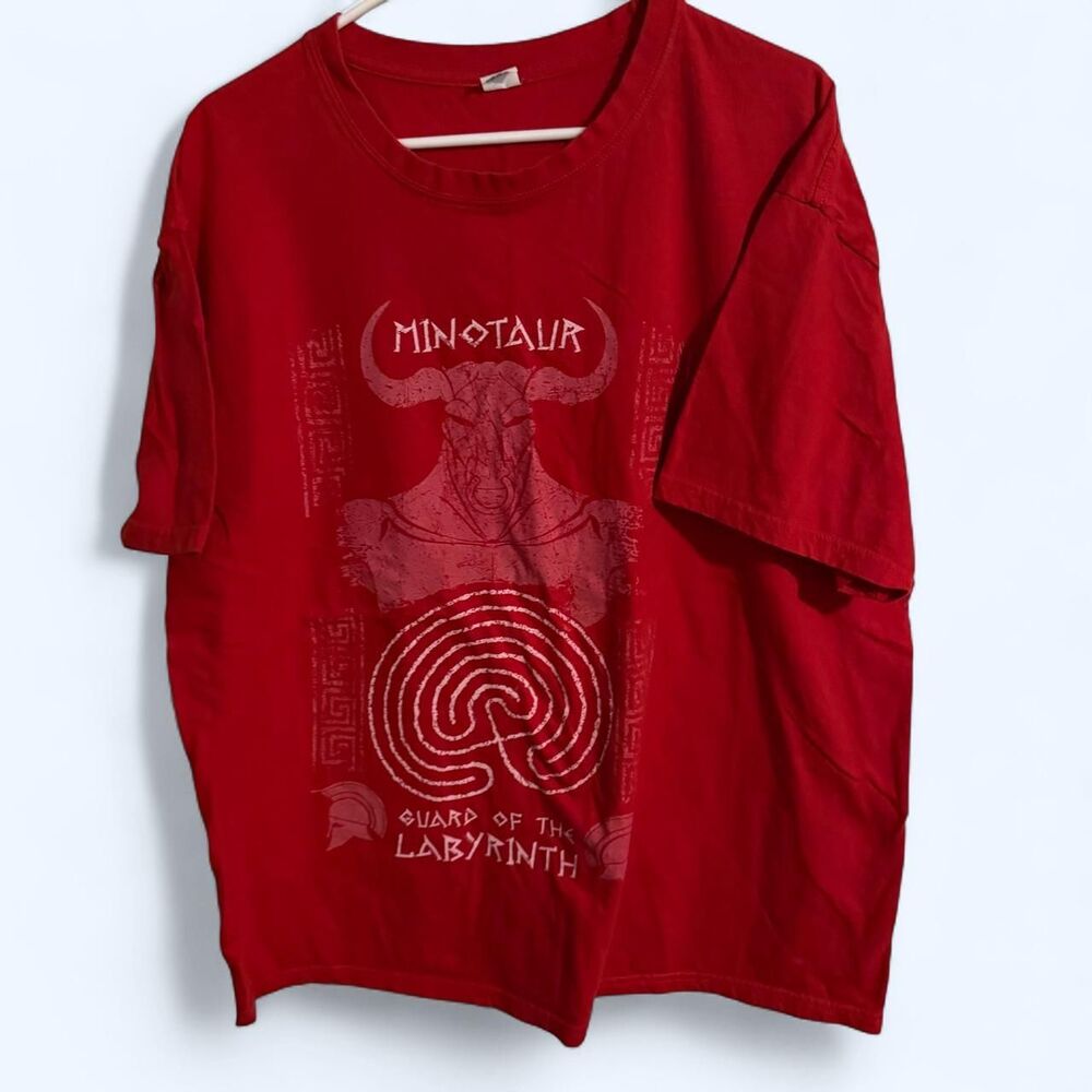 Unbranded shirt men size XL red Minotaur Guard of the Labyrinth graphic tee